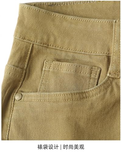 Men Straight Black Jeans Vintage Loose Denim Jeans Pants Khaki 333