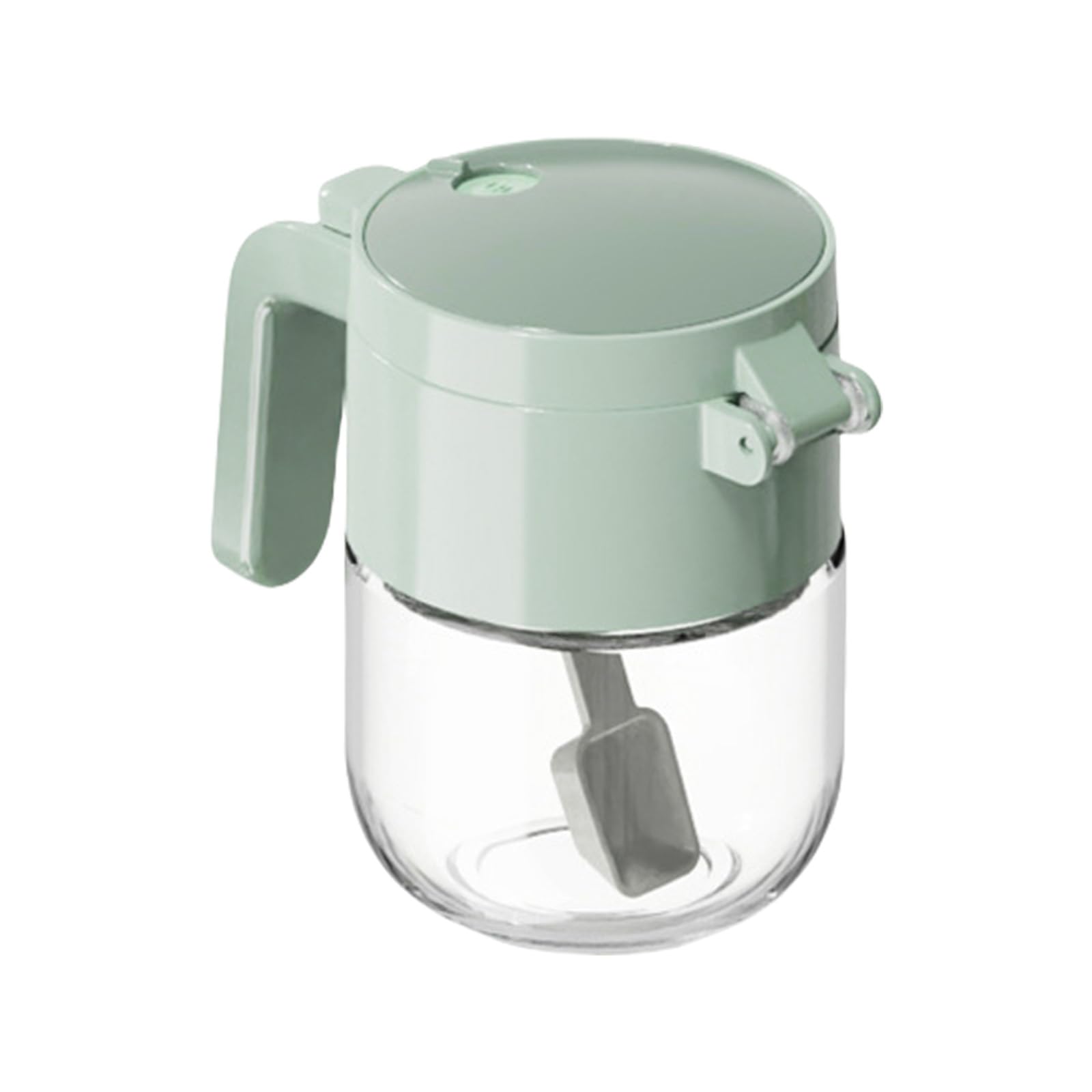 MHADBKH Salt Dispenser with Duals Function Glass Container for Controlled Seasoning and Condiments Storage Kitchen Essential PP Glass Condiments Storage Jar
