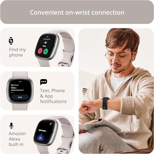 Image of Fitbit Sense 2 Advanced Health and Fitness Smartwatch - Blue Mist /Pale Gold
