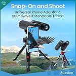 12x42 HD Binoculars for Adults High Powered with Phone Adapter and Tripod, Super Bright BAK4 Prism Waterproof Binoculars for Bird Watching Hunting Hiking Safari Travel Sports - Image 4