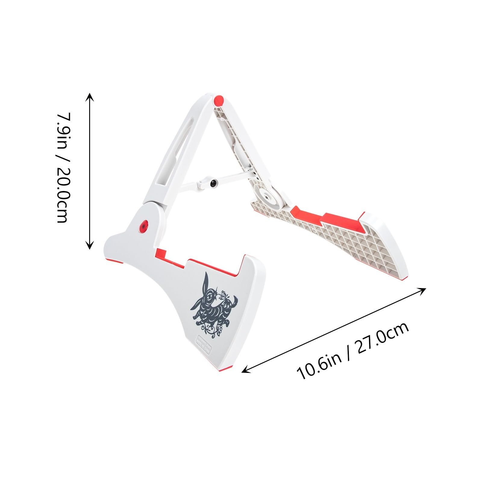 Supporto per Chitarra e Pieghevole e Stabile a Forma di Bianco in Abs , Stand Verticale Portatile per Musicisti di