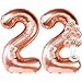 Huge, 22 Balloon Number Rose Gold - 40 Inch | 22 Birthday Balloons with Confetti Balloons Set | Feeling 22 Birthday Decorations for Women | 22nd birthday decorations for women | Rose Gold 22 Balloons