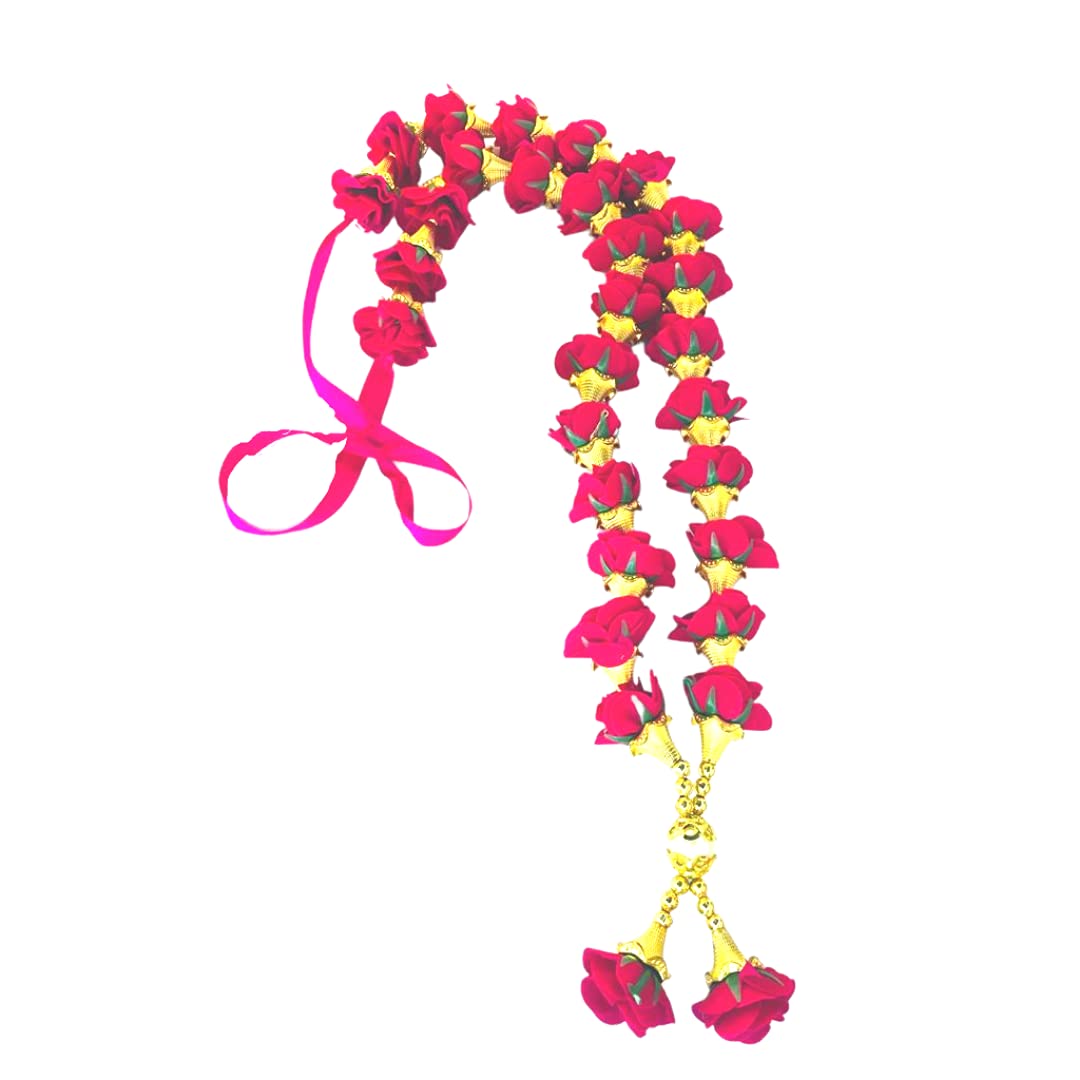 Buy Artificial Rose Form Flower Haar Ganesh Idol Bhagwan Haar for All