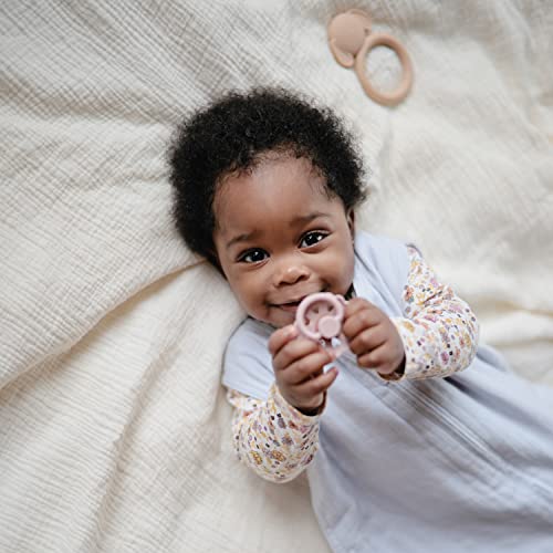 Image of mushie Baby Wearable Blanket | 100% Organic Cotton Muslin | Sleeping Bag For Infants (Baby blue)