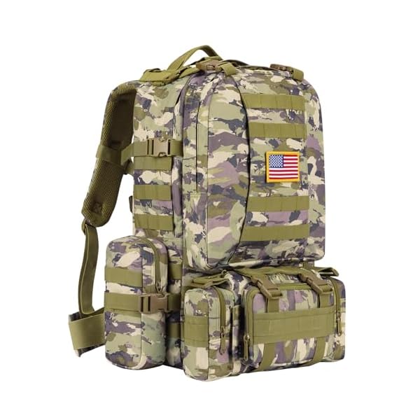 CVLIFE Tactical Backpack Military Army Rucksack 60L Large Assault Pack Detachable Molle Bag, Auriclash
