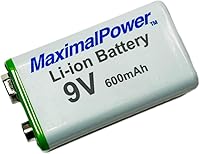 Vista 1 de MaximalPower Bloque de alta capacidad 550mAh 9V de la batería recargable de iones de litio de 9 voltios