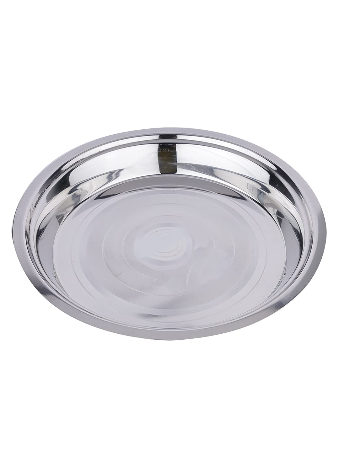 Neelam Stainless Steel 15, 22 Diamond Parat, 22 cm, Silver β Durable & Elegant Round Parat with Flower Printed, Ideal for Mixing, Kneading, Serving, Perfect for Daily Use & Special Occasions. 2