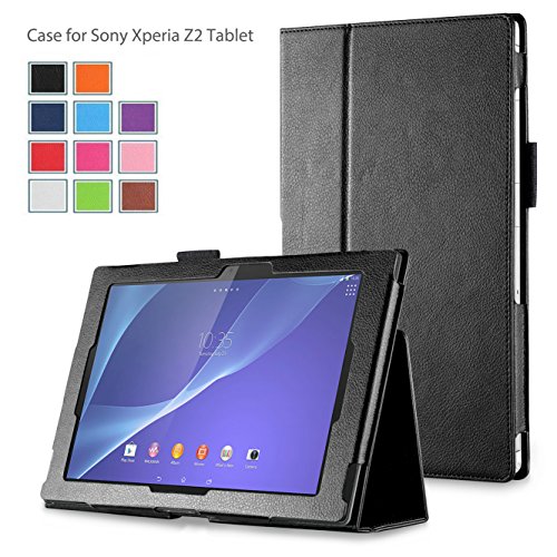 Sony Xperia Z2 Tablet Case - onWay Slim Folding Cover Case for Sony Xperia Z2 10.1 inch Tablet (Will Not Fit For SONY Xperia Z Tablet) (Sony Xperia Z2 10.1 inch, BLACK)