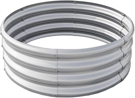 Amazon.com: Galvanized Steel Fire Ring, Round Metal Garden Planter ...