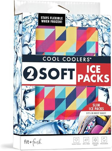 image for Cool Coolers by Fit & Fresh 2 Pack Soft Ice, Flexible Stretch Nylon Re