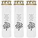 Produktbild HS Candle Grabkerze - 3er Pack - (Weiß) Grablicht ca. 7 Tage Brenndauer je Kerze - Motiv: Baum