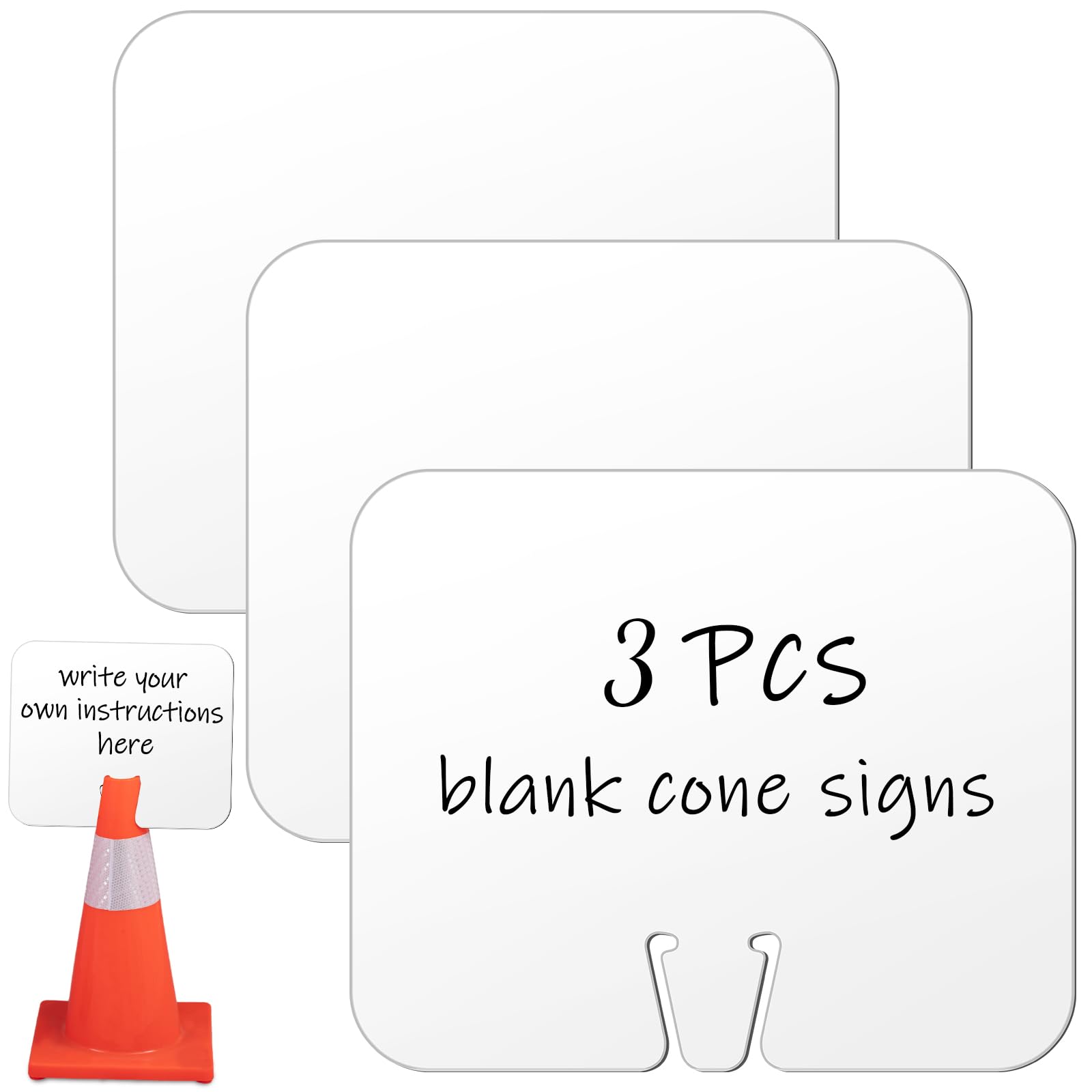 Geetery 6 Pcs Blank Traffic Cone Signs, 10.4"x12.6" Write-on Sign, Orange — Amazon image 11