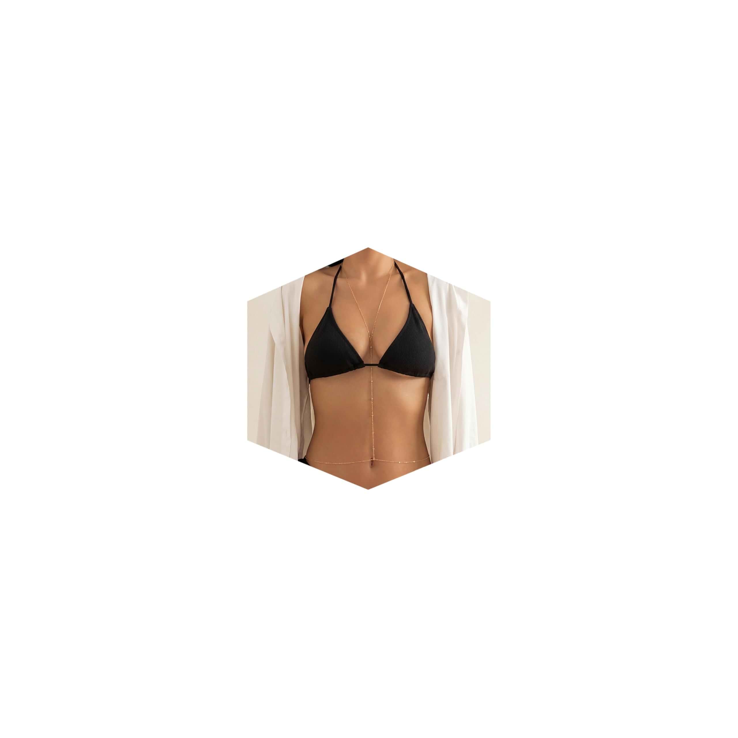 Body Chain Jewelry for Women, Layering Waist Chain for Bikinis Sexy Body Jewelry, Adjustable Fit, Chest Belly Chain, Gold & Silver Options, Beach Vacation, Festivals Raves & Concerts