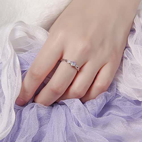 Meissa 925 Sterling Silver Ring Handmade Dainty Rings Purple Stone Cubic Zirconia Band Engagement Promise Wedding Ring For Women Size 3-10 #TOP5