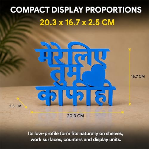 Image of Mad Masters Mere Liye Tum Kafi Ho Home Decor Showpiece | Table & Wall Decoration Item for Living Room, Romantic Gift for Man & Woman | Royal Blue (20.3 x 16.7 x 2.5 cm)