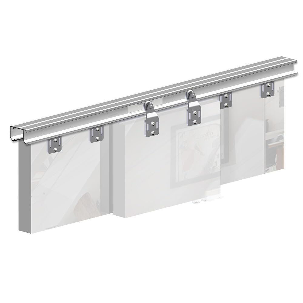 Slid'Up 110 - Herraje para puerta corredera (194 cm, 3 puertas hasta 45 kg, para puertas de armario, armarios y nichos)