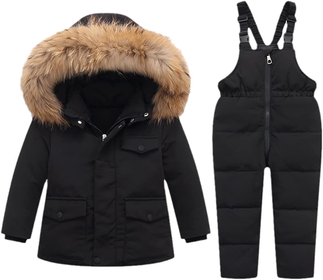 Hooded Baby Boy Overalls Winter Down Jacket Warm Kids Coat Child Snowsuit Snow Toddler Girl Clothes Clothing Set