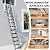 Metal Telescoping Step Ladder with 2 Handrails and Pull-Down System Folding Ladder Extension Loft Stair Load Capacity 660Lbs for (3.2m)