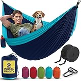 Durable Hammock 500 lb Capacity - Lightweight Nylon Camping Hammock Chair - Double or Single Sizes w