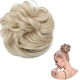 [page_title]-SEGO Haarteil Dutt Haargummi Haarverlängerung VOLUMINÖS Haarknoten Extensions Hochsteckfrisuren 40g - Aschblond Mix Bleichblond 24/613