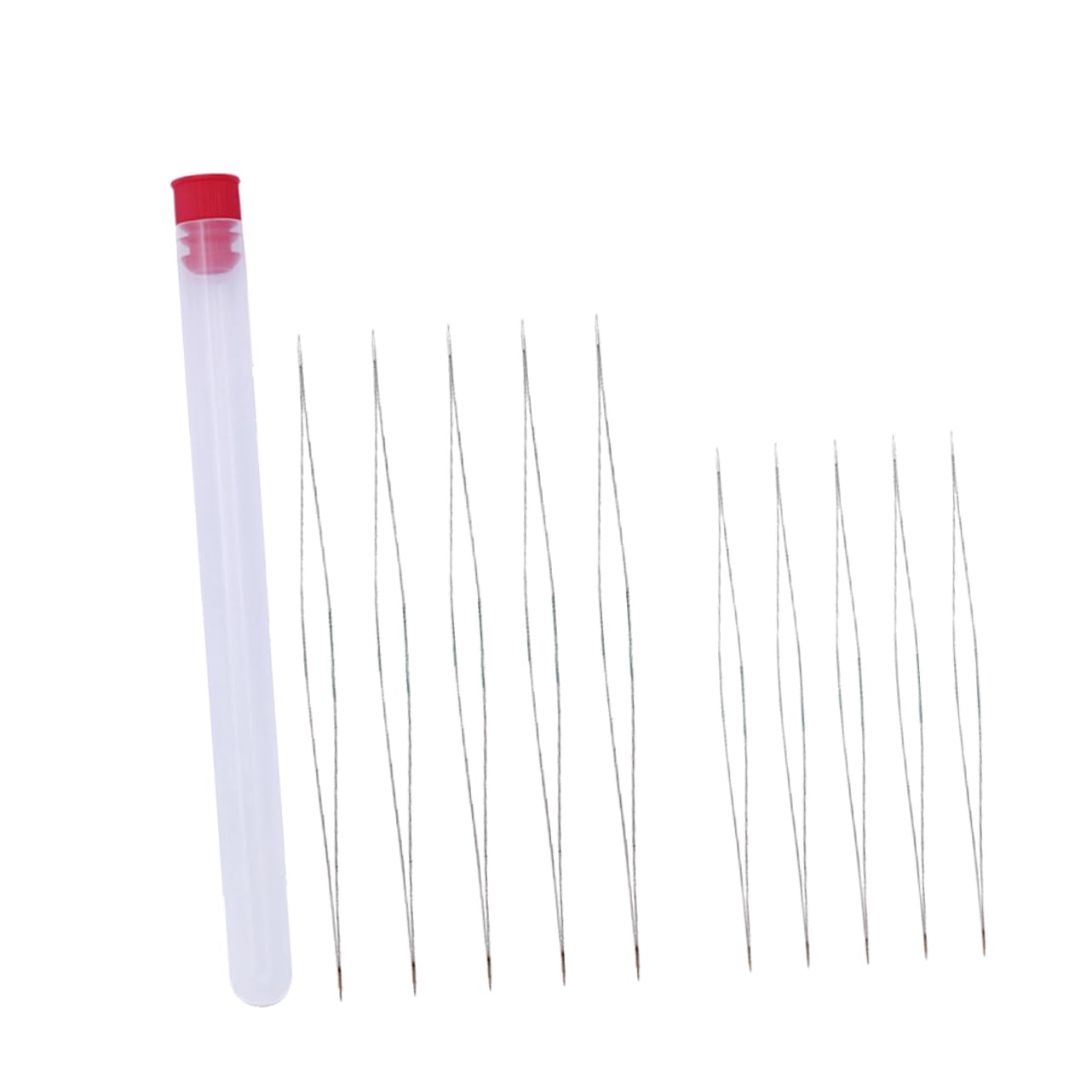 BEBEMOKO Essential Beading Needles Kit 5 Each of 11.5/7.6mm for Bead Threaders Jewelry Making Projects Storage Bottle Included