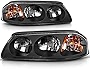 AUTOSAVER88 Headlight Assembly Compatible with 2000-2005 Chevy Impala Replacement Black Housing Amber Reflector Clear Lens