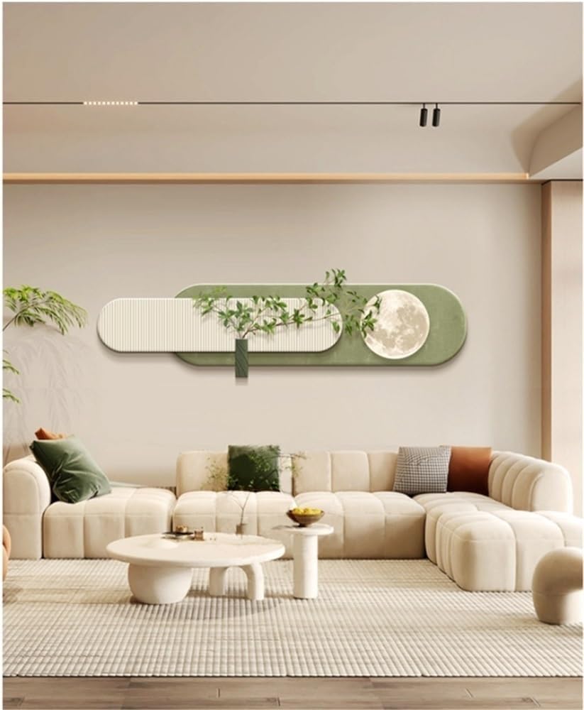 Modern 3D Wall Art Decoration, Luminous Plant Sculpture, LED Wall Art Wall Hanging, Suitable for Living Room, Hallway and Hallway(Brown)