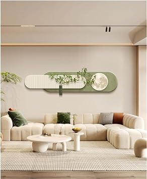 Modern 3D Wall Art Decoration, Luminous Plant Sculpture, LED Wall Art Wall Hanging, Suitable for Living Room, Hallway and HallwayGreen