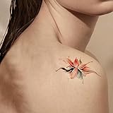 Tatouage Temporaire Décalcomanie 2 Autocollants De Tatouage Sexy Sur La Colonne Vertébrale De Lotus Avec Grand Motif De Lotus Sur Le Dos,Bras De Fleur Longue Durée Pour Les Hommes