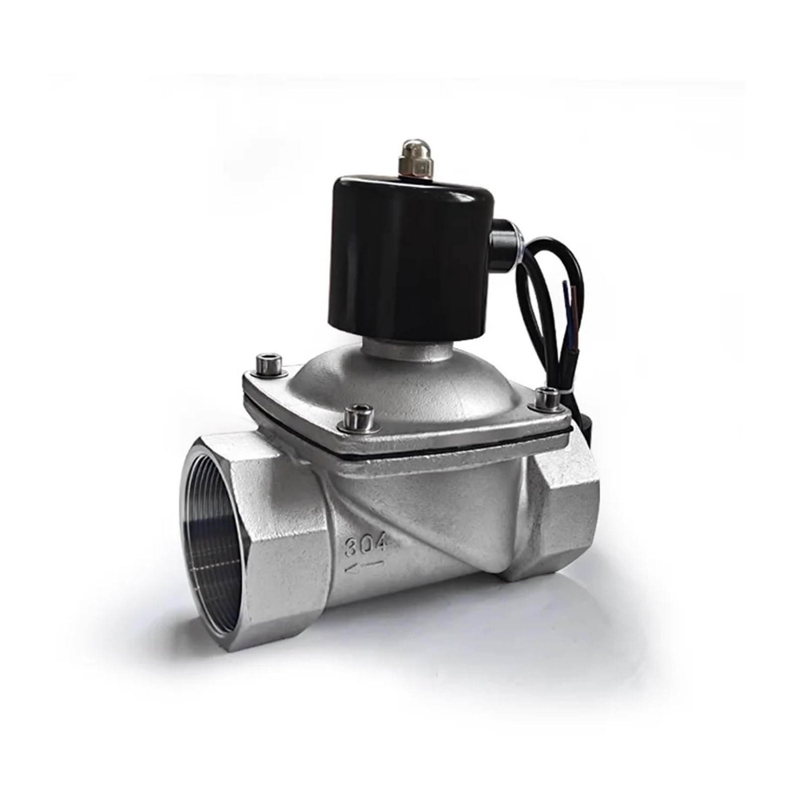 NVSFZGIYG DN50 DN65 DN80 Stainless Steel Female Thread Connection Solenoid Valve 24VDC Power Supply Normal Close Type(DN80(24VDC))