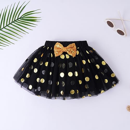 LYSMuch Toddler Kids Baby Girl's Birthday Outfits Princess Vest Sleeveless Shirt Mesh Tutu Skirt Set (Black Vest Birthday Princess, 12-18 Months) — view 6