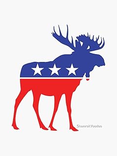 Bull Moose Party - Sticker Graphic - Auto, Wall, Laptop, Cell, Truck Sticker for Windows, Cars, Trucks