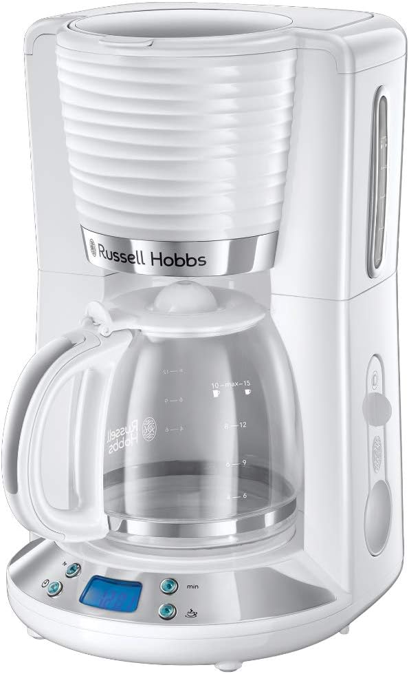 Russell Hobbs Inspire Independiente 1,25 L Totalmente automática - Cafetera (Independiente, 1,25 L, De café molido, 1100 W, Blanco)