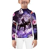 O2TEE BJJ Rash Guards Kid's Unisex Funny Rex Cat Compression Top Wrestling Jiu Jitsu Nogi,S