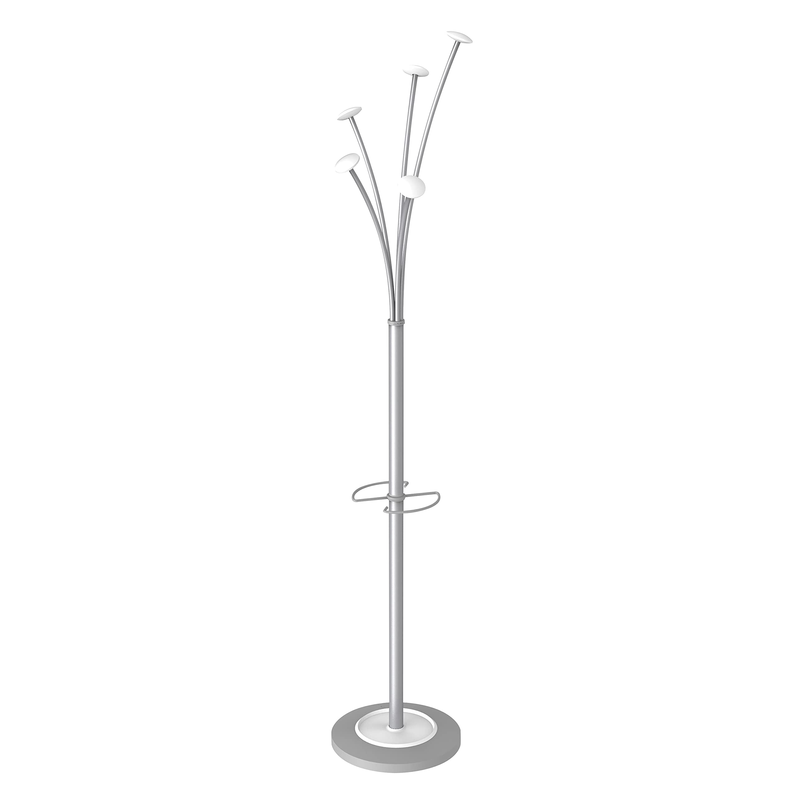 Office Hippo Umbrella and Coat Stand, Silver and White