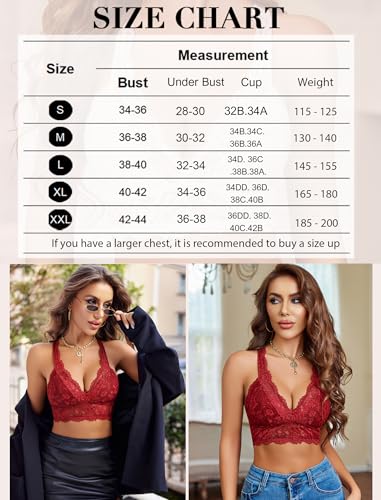 Image of Avidlove Lace Bralettes for Women Wireless Unpadded Bras Racerback Cami Tops Basic Sexy Strappy Everyday Lingerie
