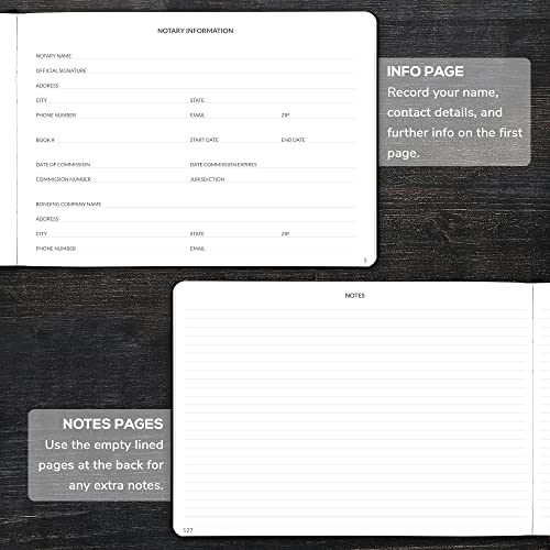 Skyline Notary Journal – Official Notary Public Record Book With Numbered Pages – Log Book For Notarial Acts & Records – Notary Supplies – 250 Entries, Hardcover, 10X7″ (Black) #TOP3