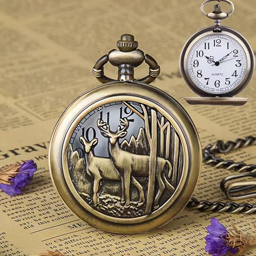 Image of Udaney Elk Pocket Watch with Exquisite Box - Ideal Christmas Gift