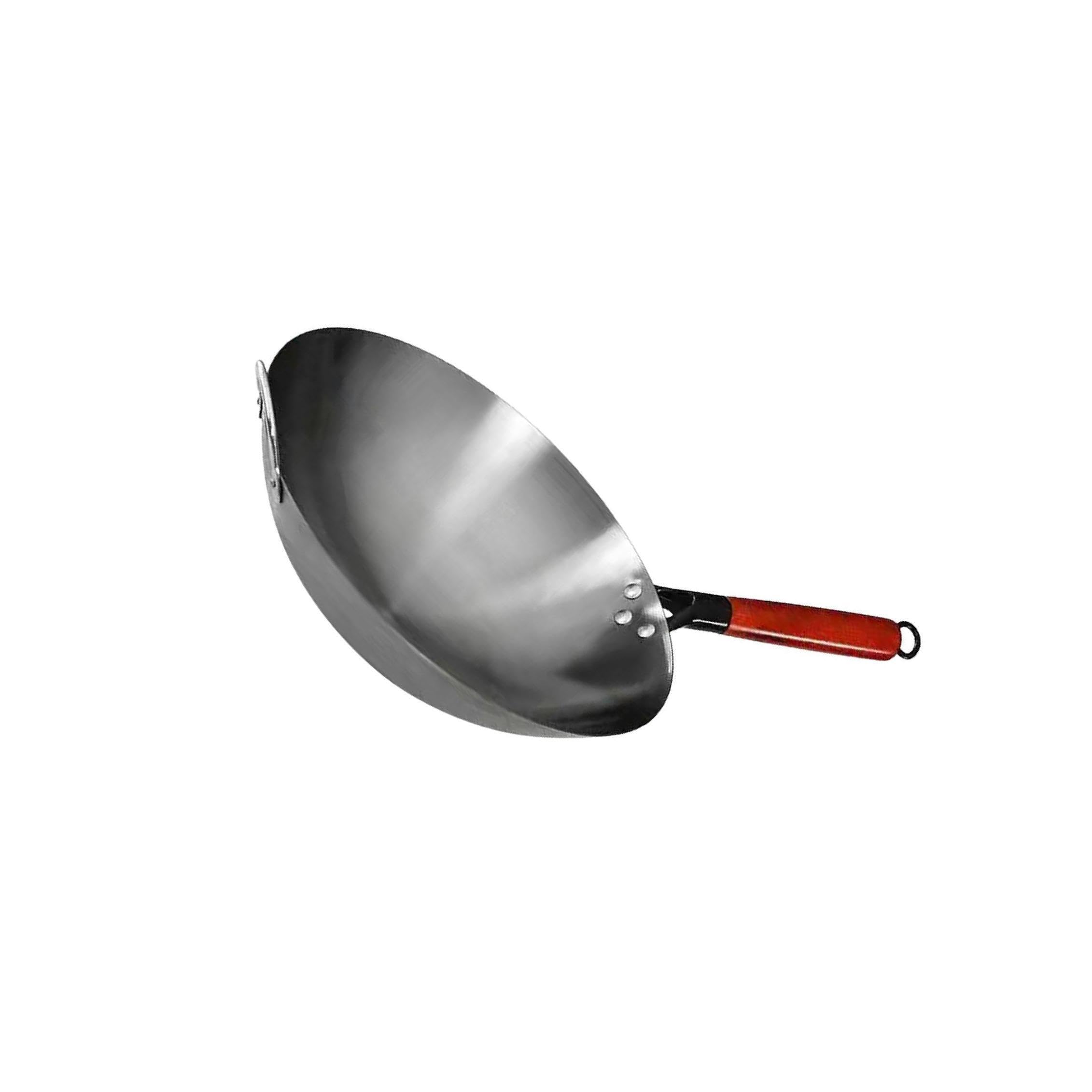 KIXZSAZ Essential Nonstick Wok Pan Comfort Handling Stir Fry Cooking Uncoated Handmade Iron for Cooking Wok Nonstick Non Coating Universal Pan