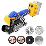 Cordless Cut Off Tool Compatible With DeWalt 20V MAX Battery(NO Battery)3' Mini Circular Saw Brushless Compact with 3' Blades,19000RPM,Removable Dust Cover for Metal/Wood/Tile/Plastic