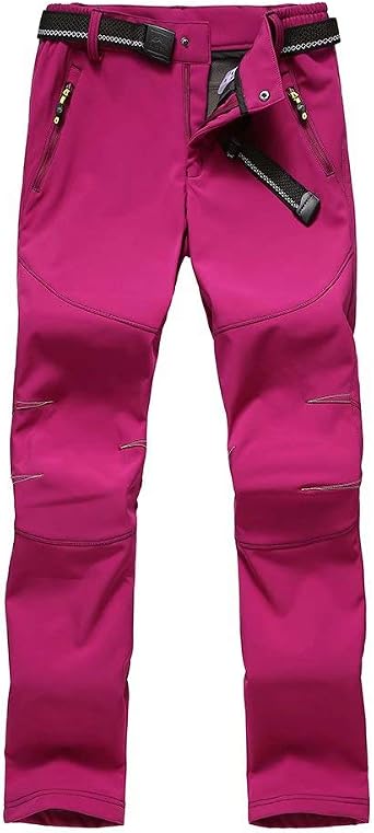 JOMLUN Womens Outdoor Ski Pants Soft Shell Fleece Waterproof Hiking Trouser