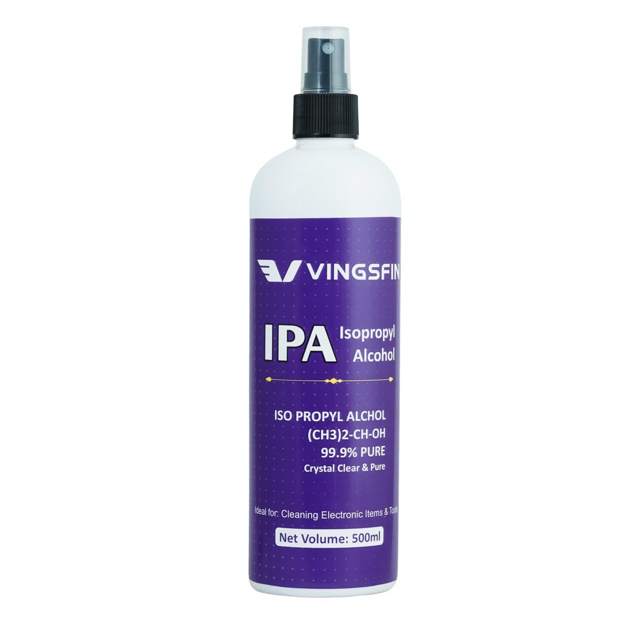 VINGSFIN IPA Isopropyl 99.9% Pure, 500ml Spray Bottle for Cleaning Electronic Devices, Screens, Circuits, Tools and DIY Maintenance-picture-29