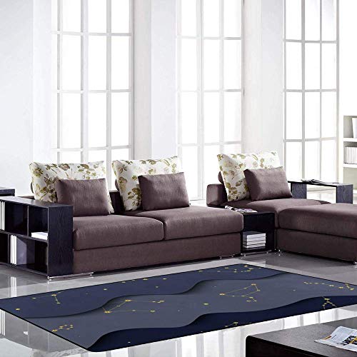 Tapis velours corail constellations zodiaques aux finitions dorées - 3