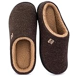 RockDove Men's Sherpa Lined Memory Foam Clog Slipper, Size 11-12 US Men, Coffee