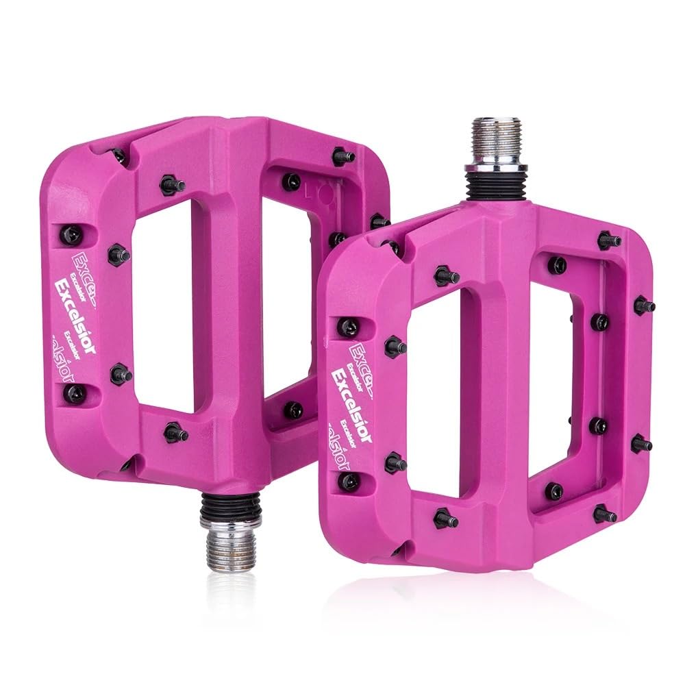 JIASHUNHE Bike Pedals MTB Bike Pedals Non-Slip Mountain Platform Bicycle Flat 9/16 Inch Mtb Parts(Purple)