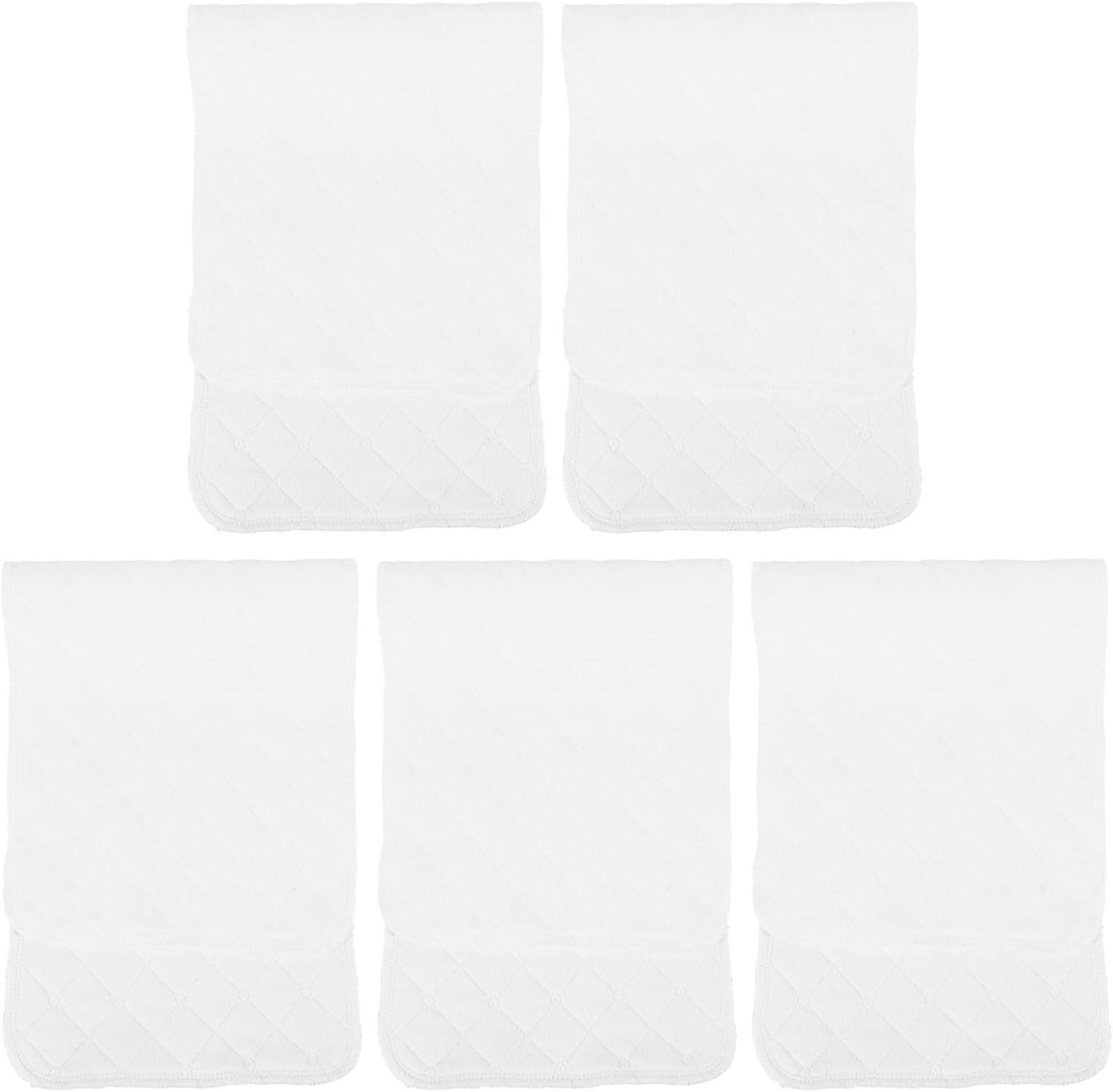 5pcs Reusable Cotton Diaper Pads for Newborn Babies White 3 Layer