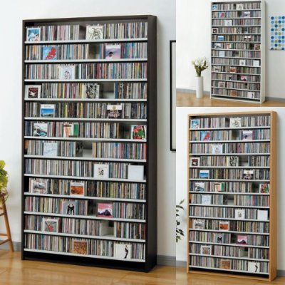 Amazon.co.jp: 1284枚収納 CD屋さんのCD/DVDラック 幅109cm