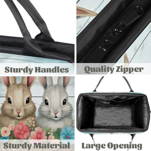 Travel Duffel Bag for Women, Flower Bunny Weekender Overnight Bag Carry on Beach Swim Bags Dance Bag Airlines Approved Personal Item Travel Bag for Yoga, Sports, Hospital4