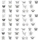 Youdiyla 48Pcs Butterfly Charms for Jewelry Making Alloy Butterfly Jewelry for Necklace Bracelet Ear