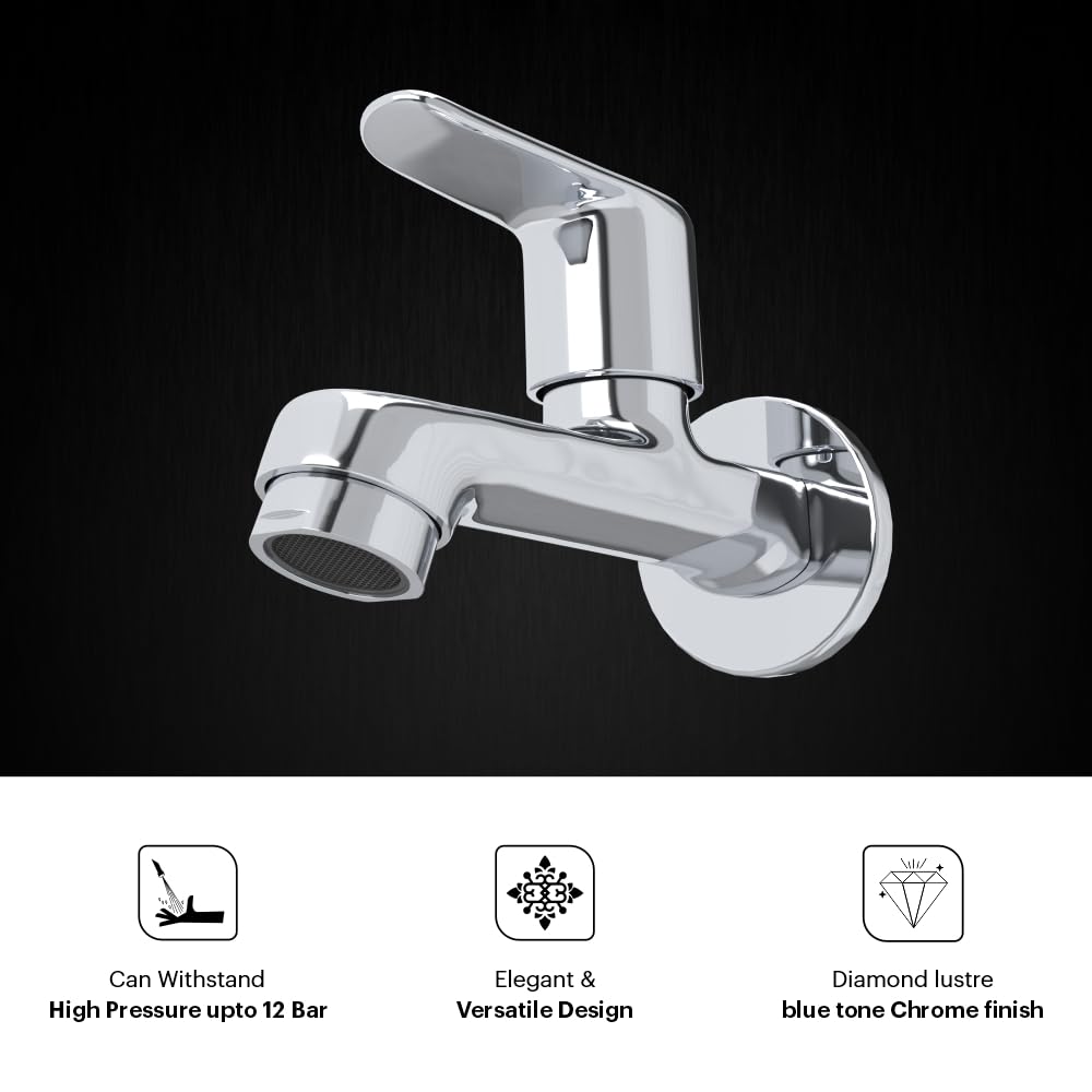 Johnson Sega Brass Long Body Bib Cock Faucet | Wall Mount
